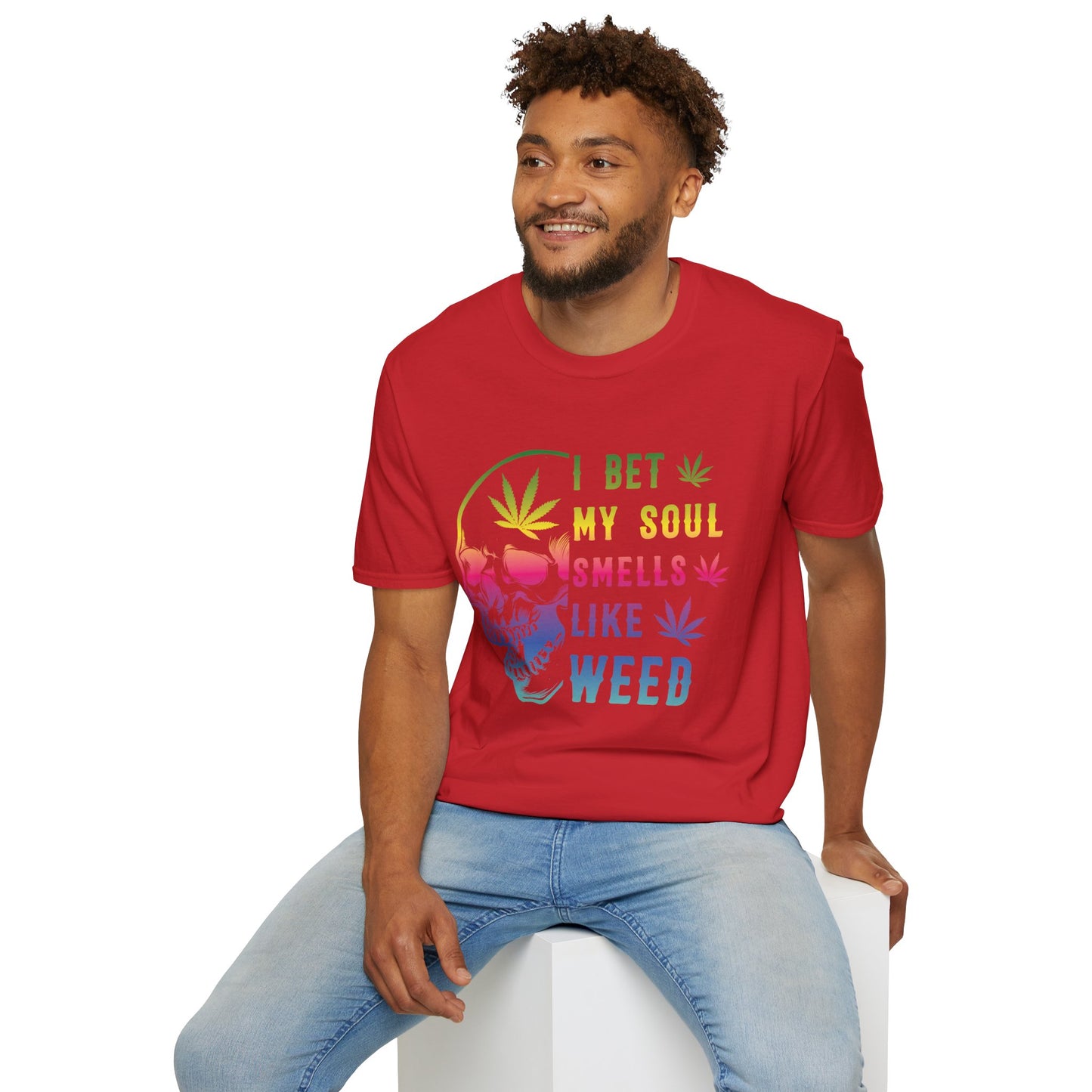 Colorful Skull Weed Unisex T-Shirt