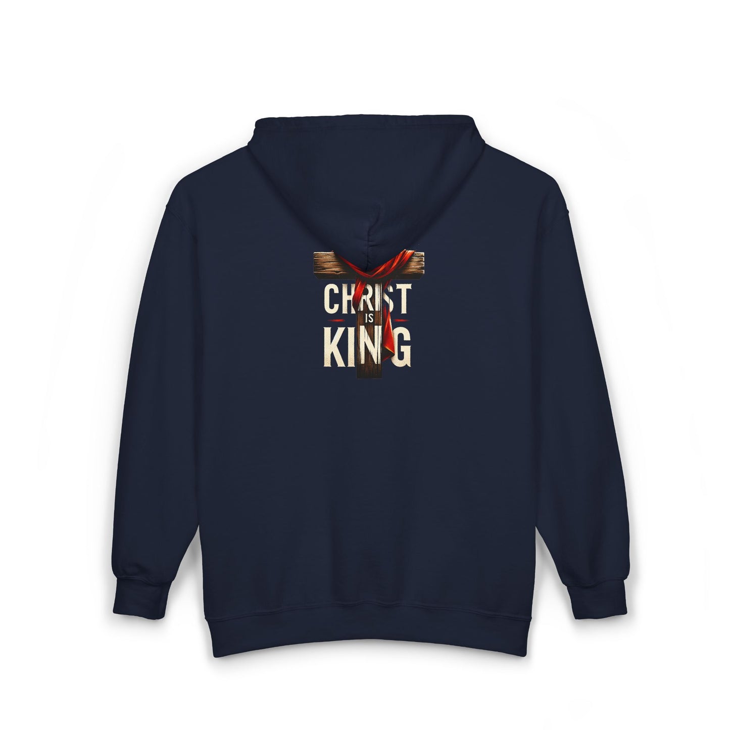 Full Zip Hooded Sweatshirt Christ is King Design
