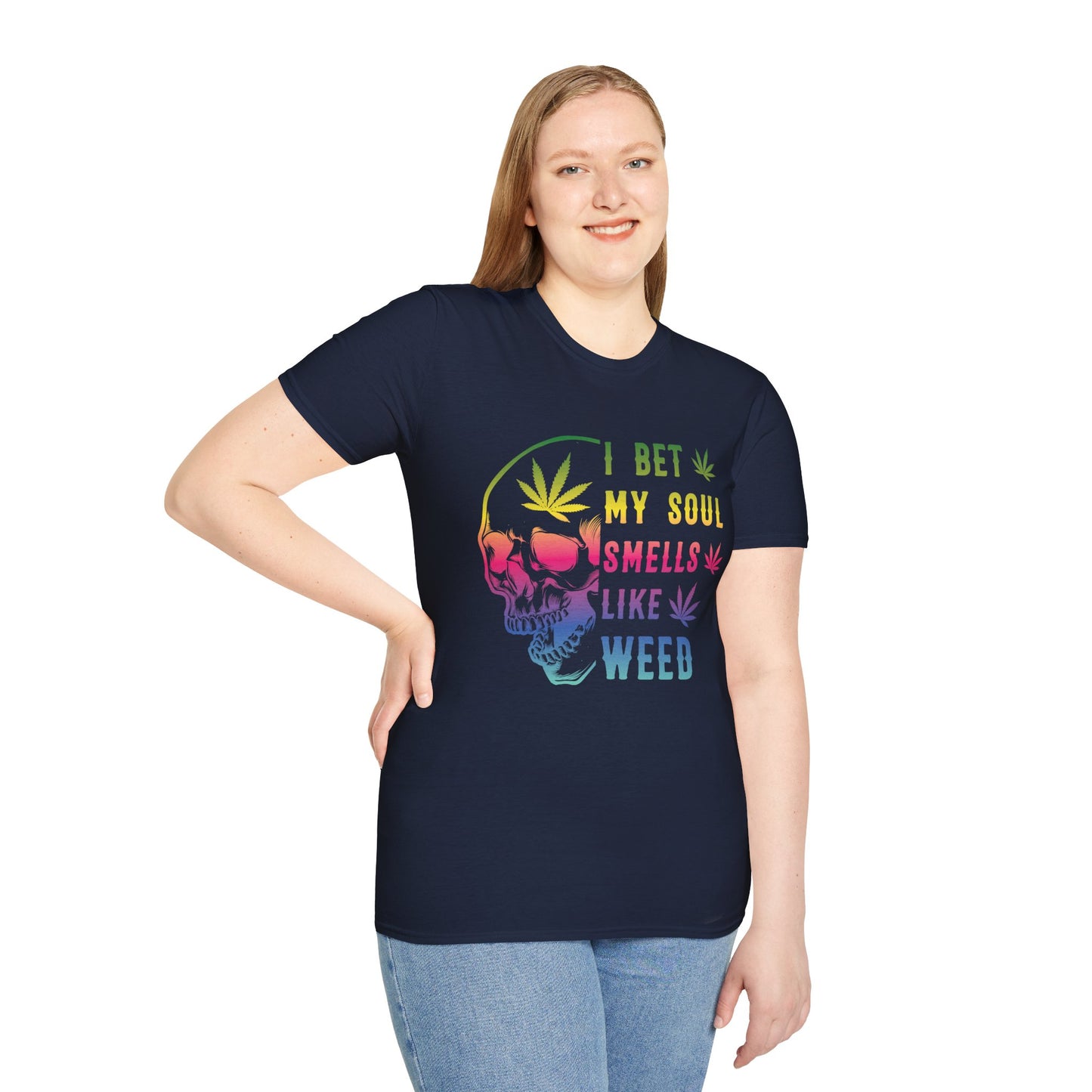Colorful Skull Weed Unisex T-Shirt