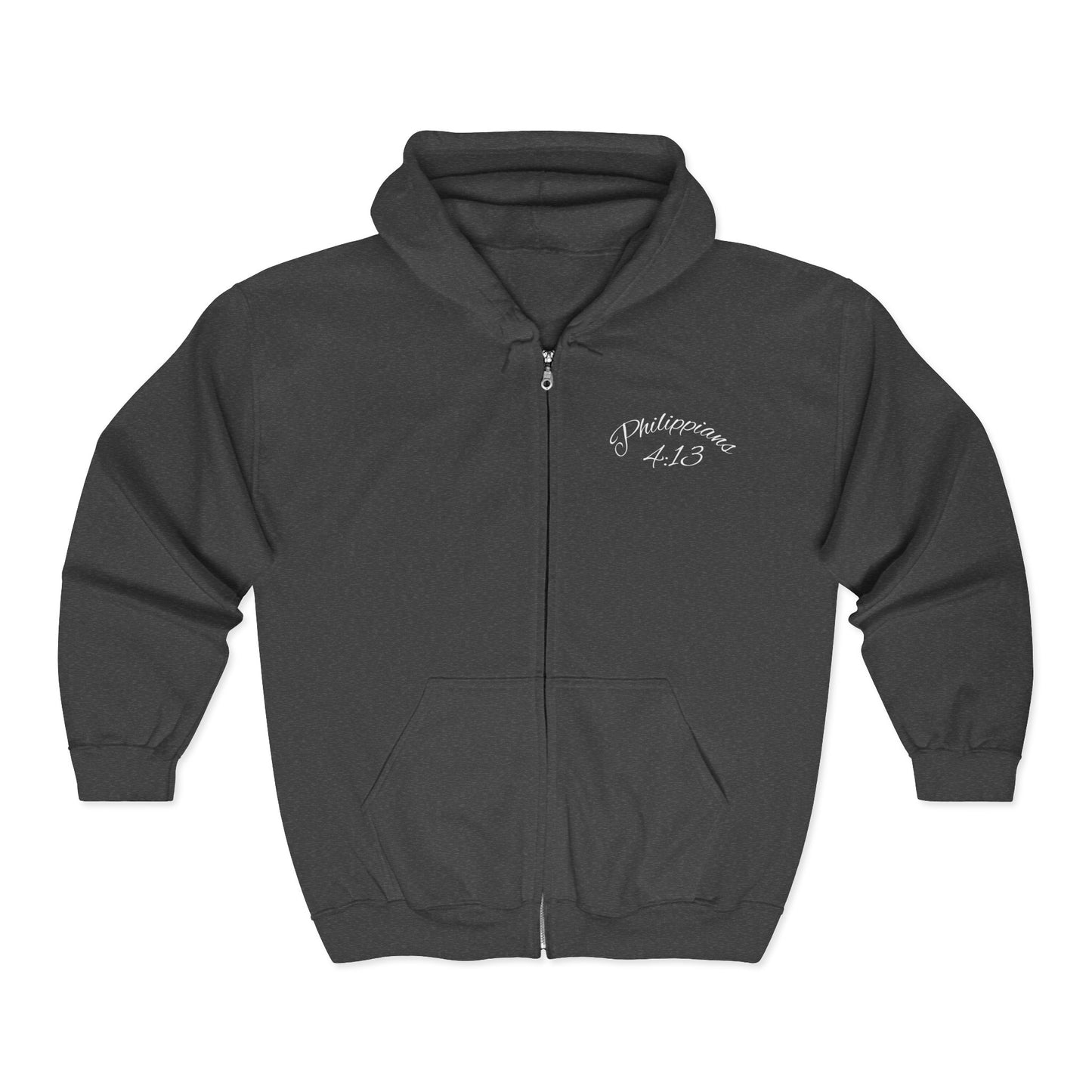 Philippians 4:13 Lion Full Zip Hoodie - Cozy Fall Streetwear Vibe
