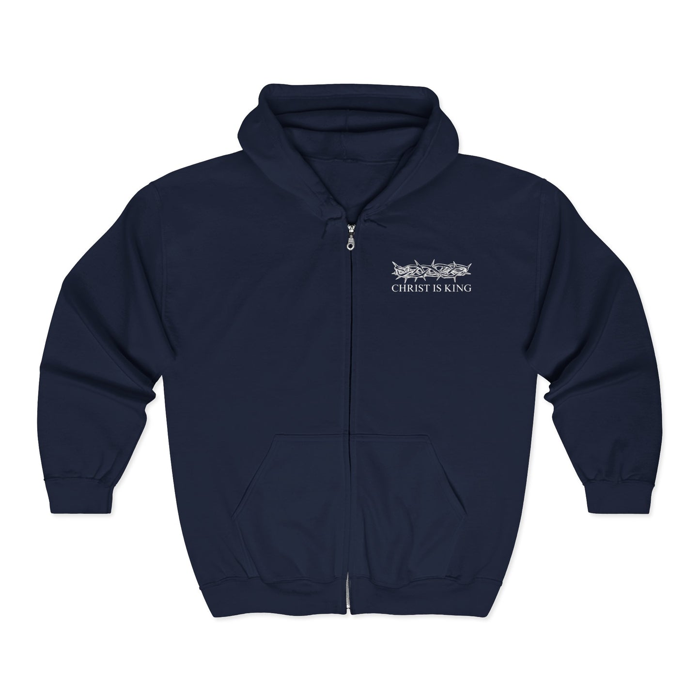 Christ is King w/Thorn Crown Full Zip Hoodie