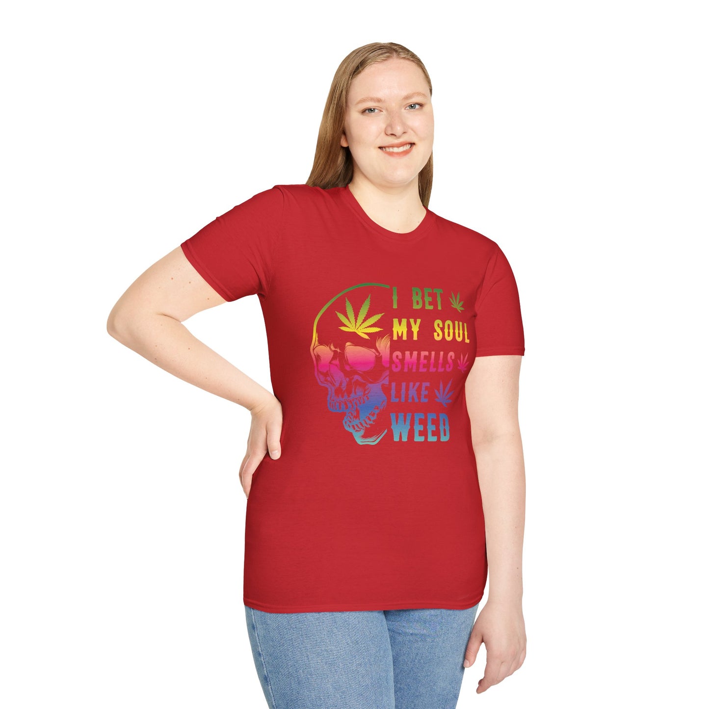 Colorful Skull Weed Unisex T-Shirt
