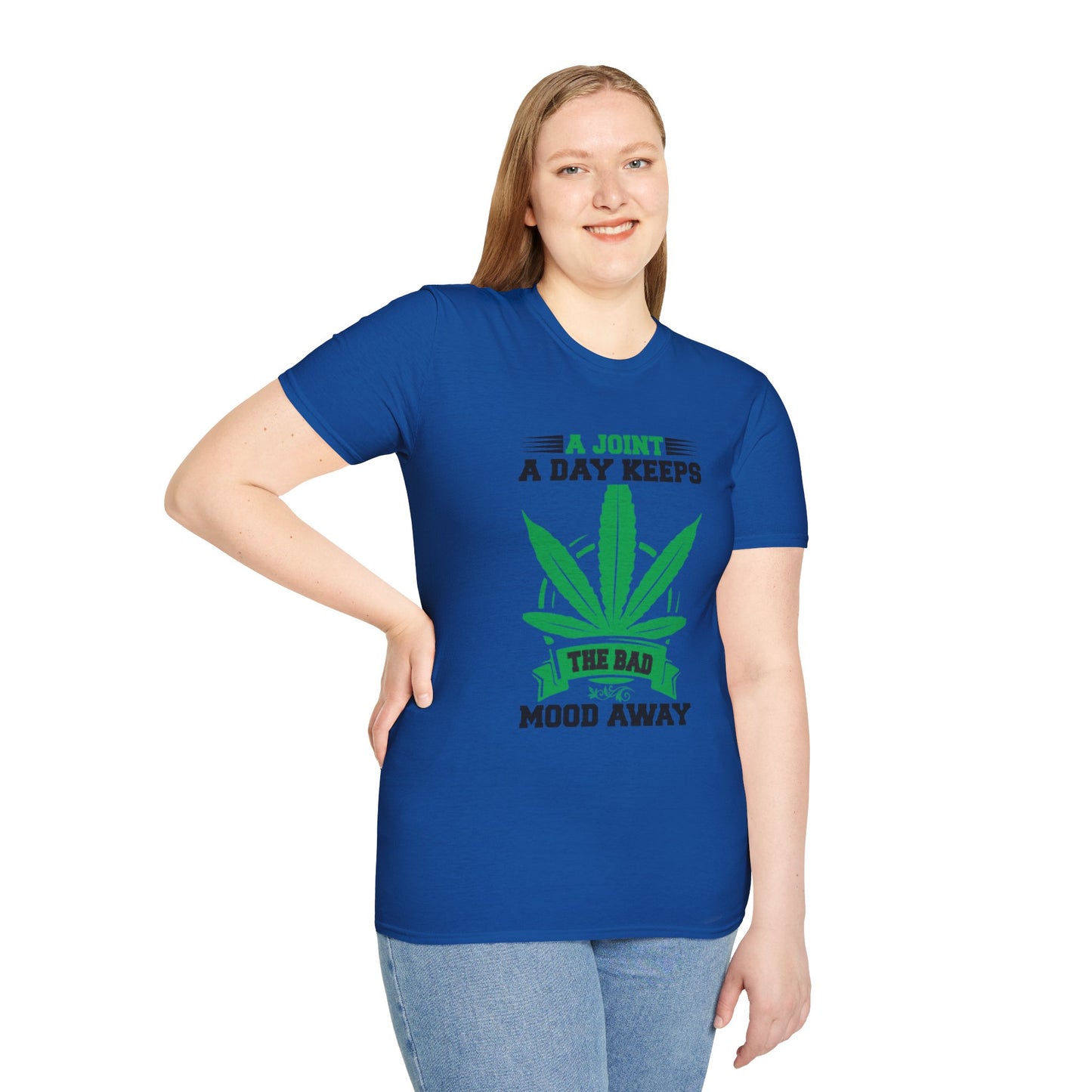 Marijuana Humor T-Shirt - A Joint a Day Keeps the Bad Mood Away