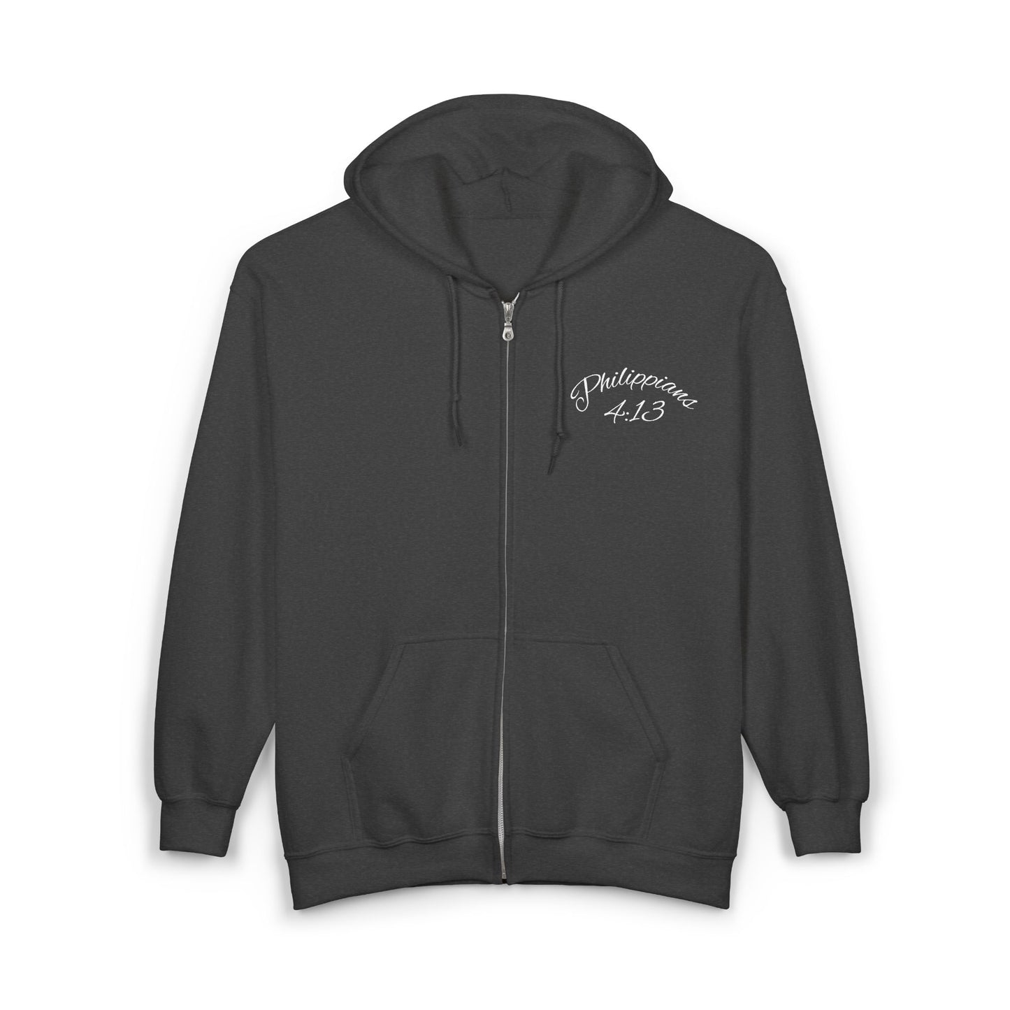 Philippians 4:13 Lion Full Zip Hoodie - Cozy Fall Streetwear Vibe