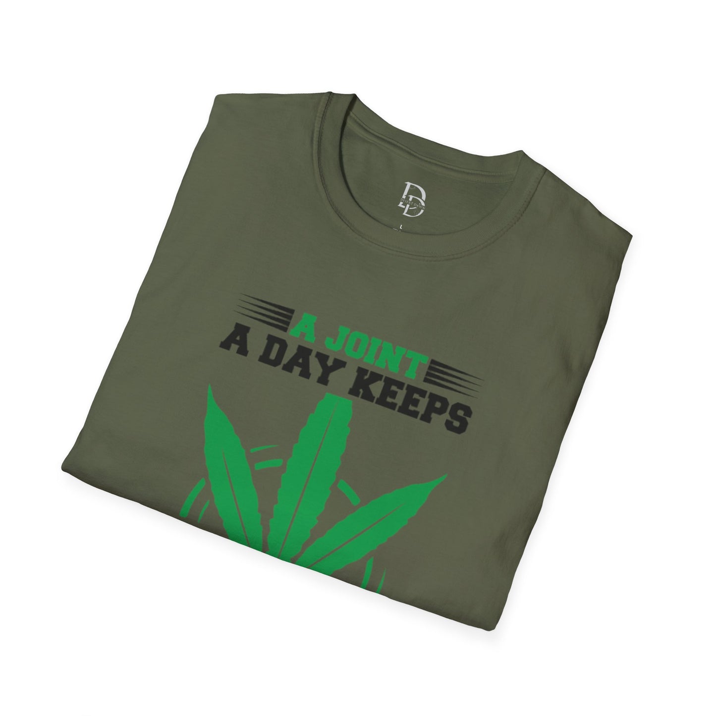 Marijuana Humor T-Shirt - A Joint a Day Keeps the Bad Mood Away