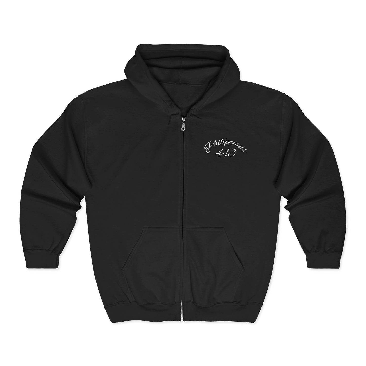 Philippians 4:13 Lion Full Zip Hoodie - Cozy Fall Streetwear Vibe