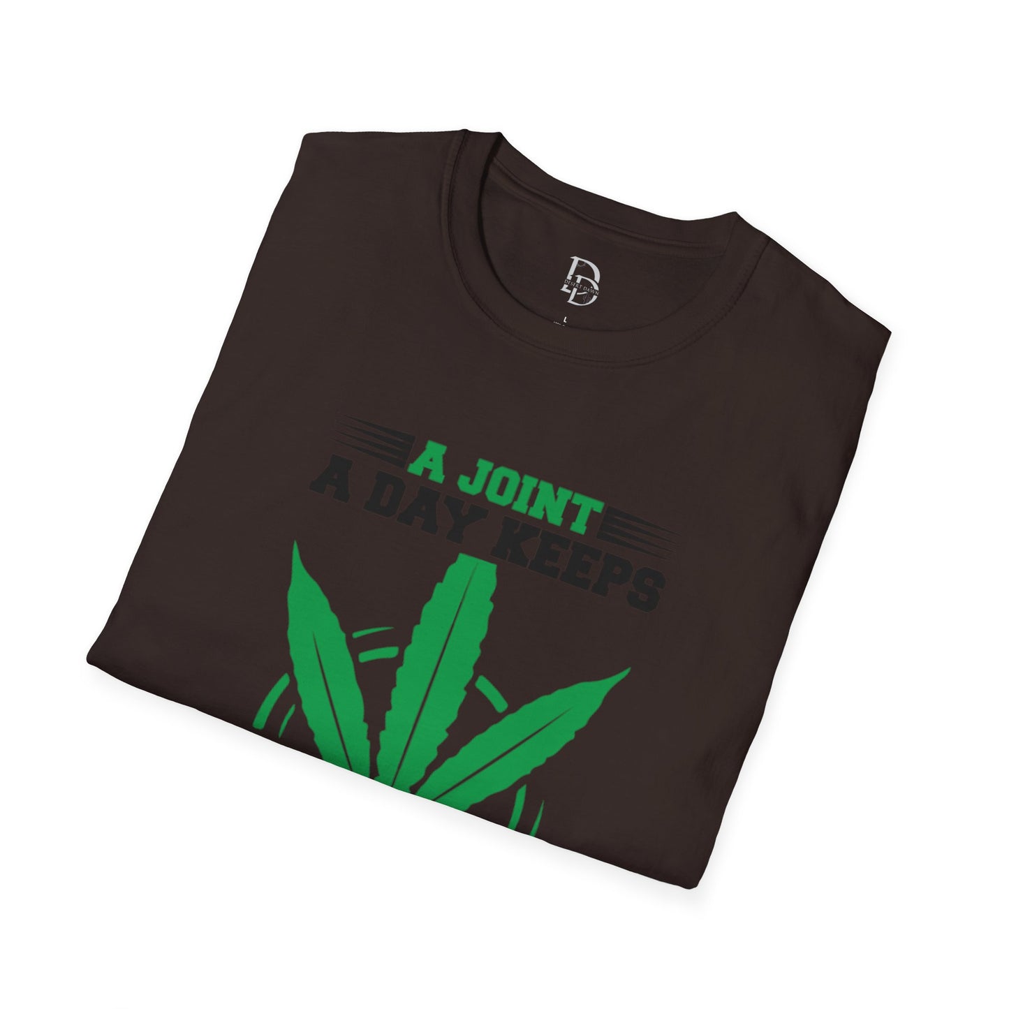 Marijuana Humor T-Shirt - A Joint a Day Keeps the Bad Mood Away