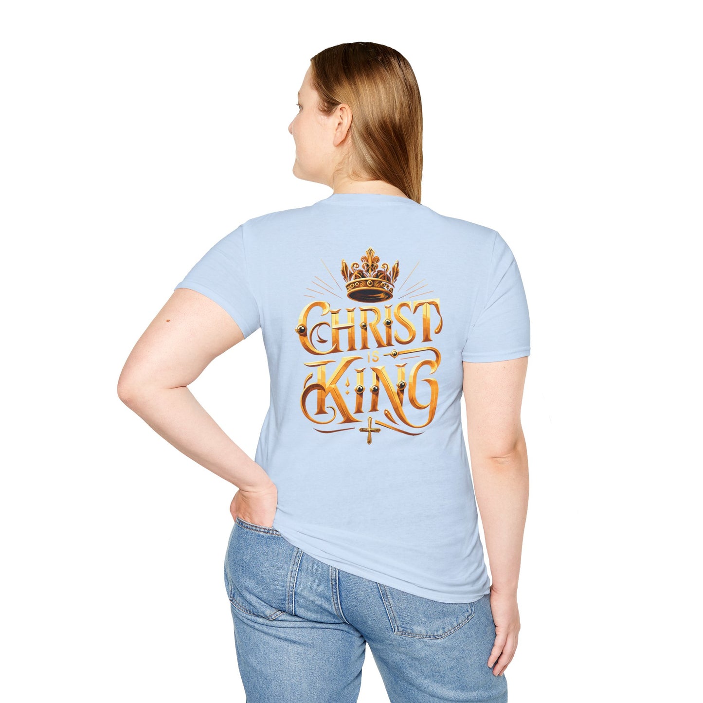 Christ is King Graphic Tee - Unisex Softstyle T-Shirt, Faith-Based Christian Gift