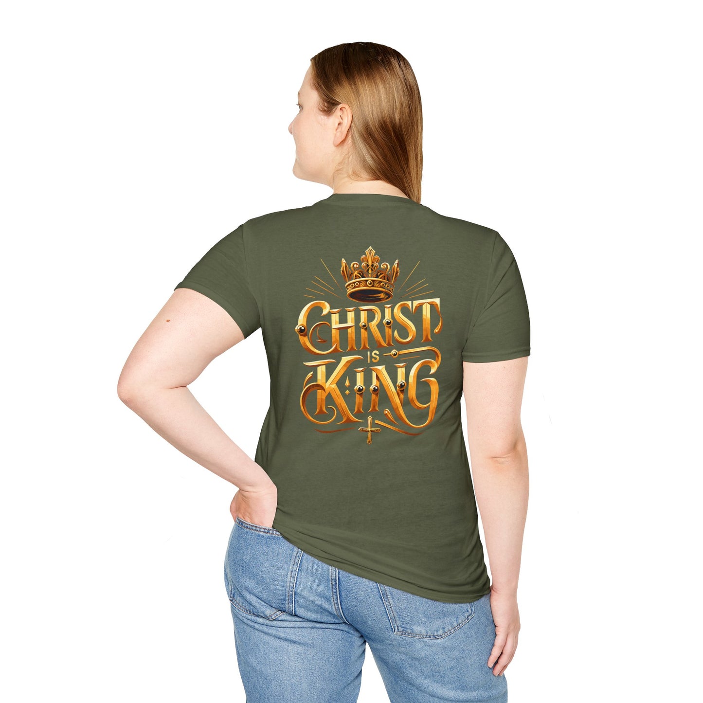 Christ is King Graphic Tee - Unisex Softstyle T-Shirt, Faith-Based Christian Gift