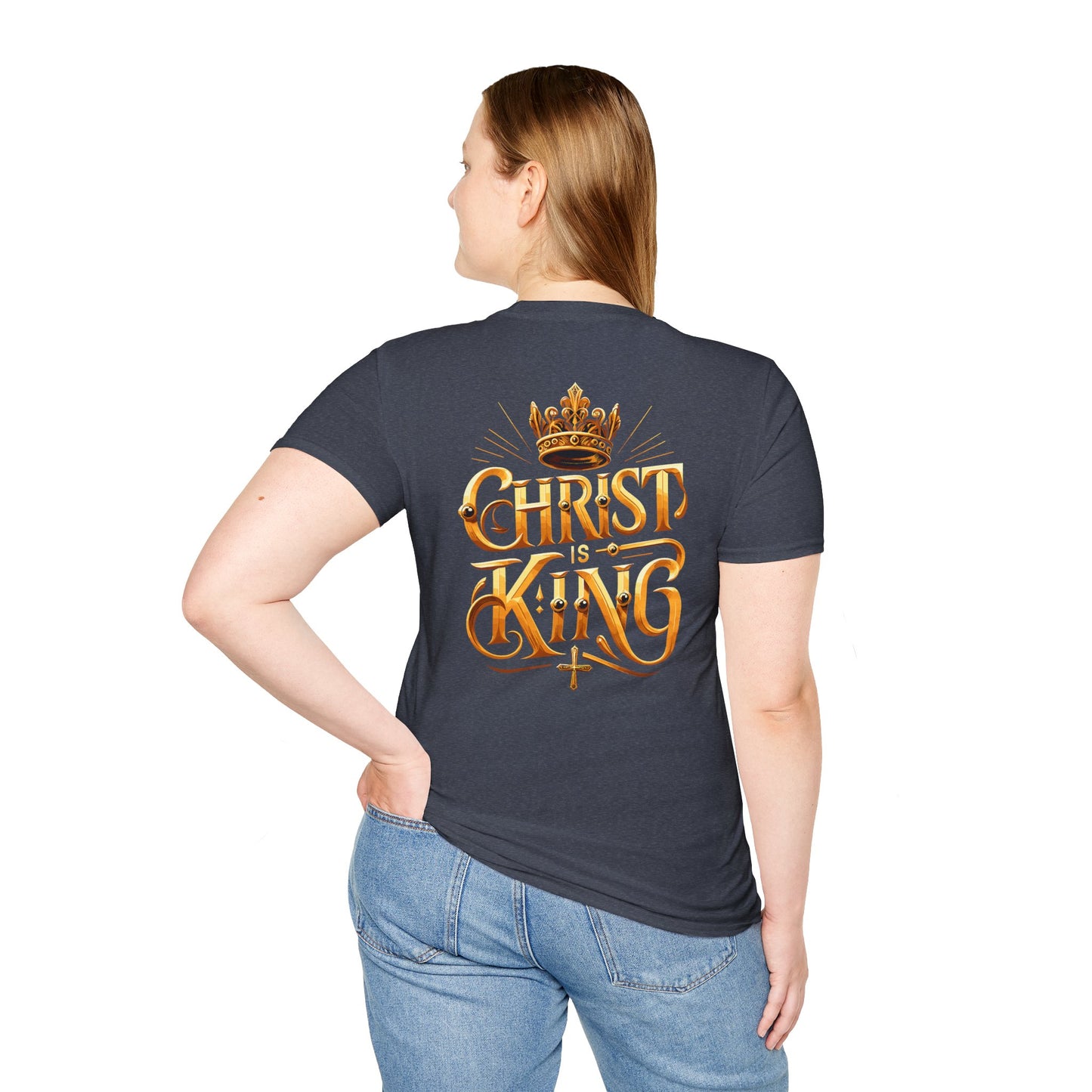 Christ is King Graphic Tee - Unisex Softstyle T-Shirt, Faith-Based Christian Gift
