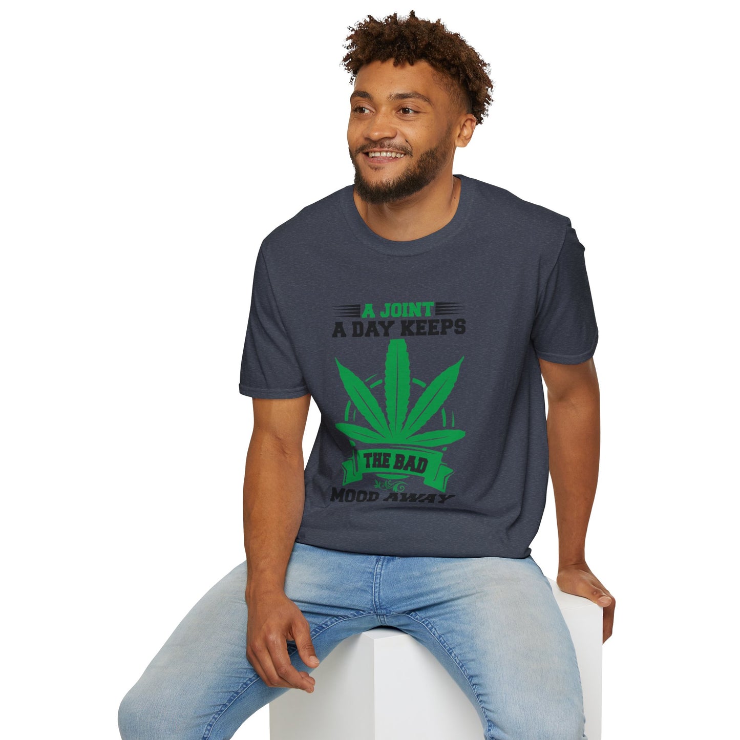 Marijuana Humor T-Shirt - A Joint a Day Keeps the Bad Mood Away