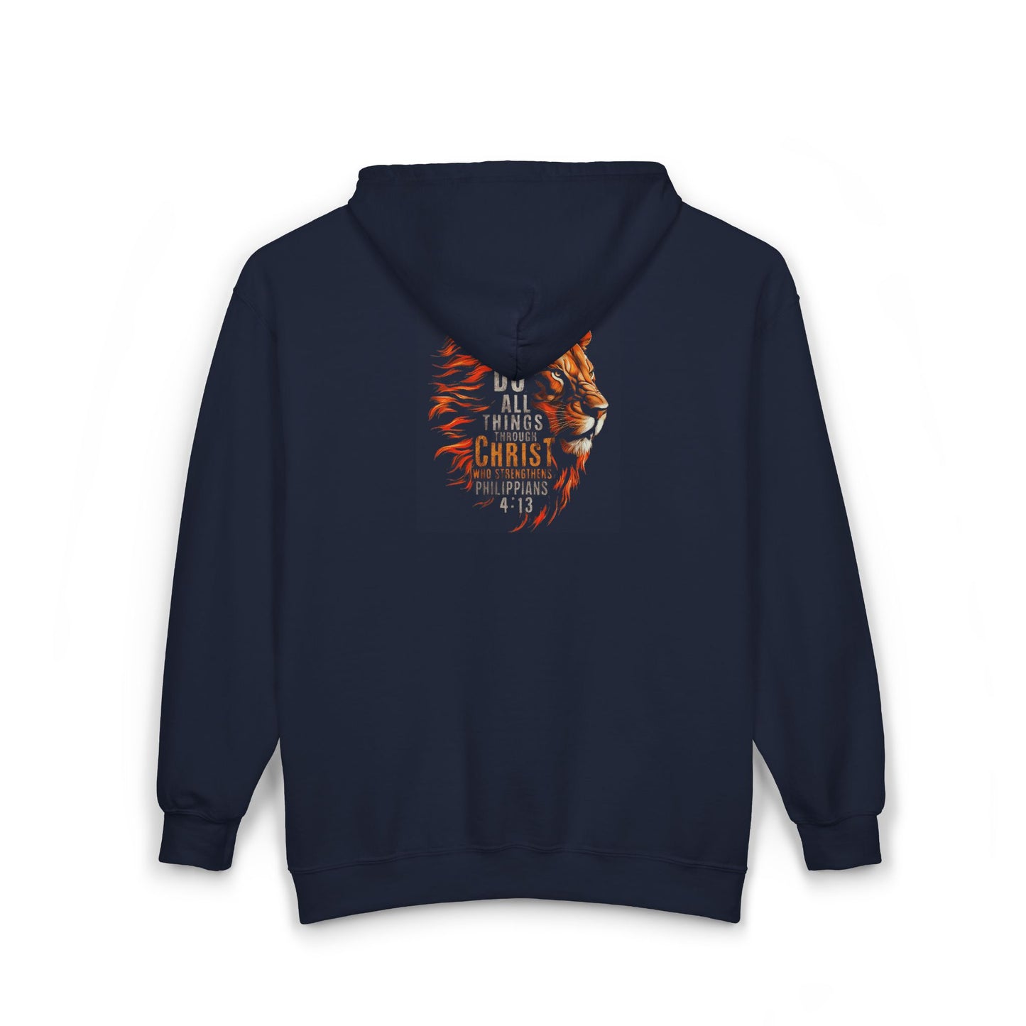 Philippians 4:13 Lion Full Zip Hoodie - Cozy Fall Streetwear Vibe