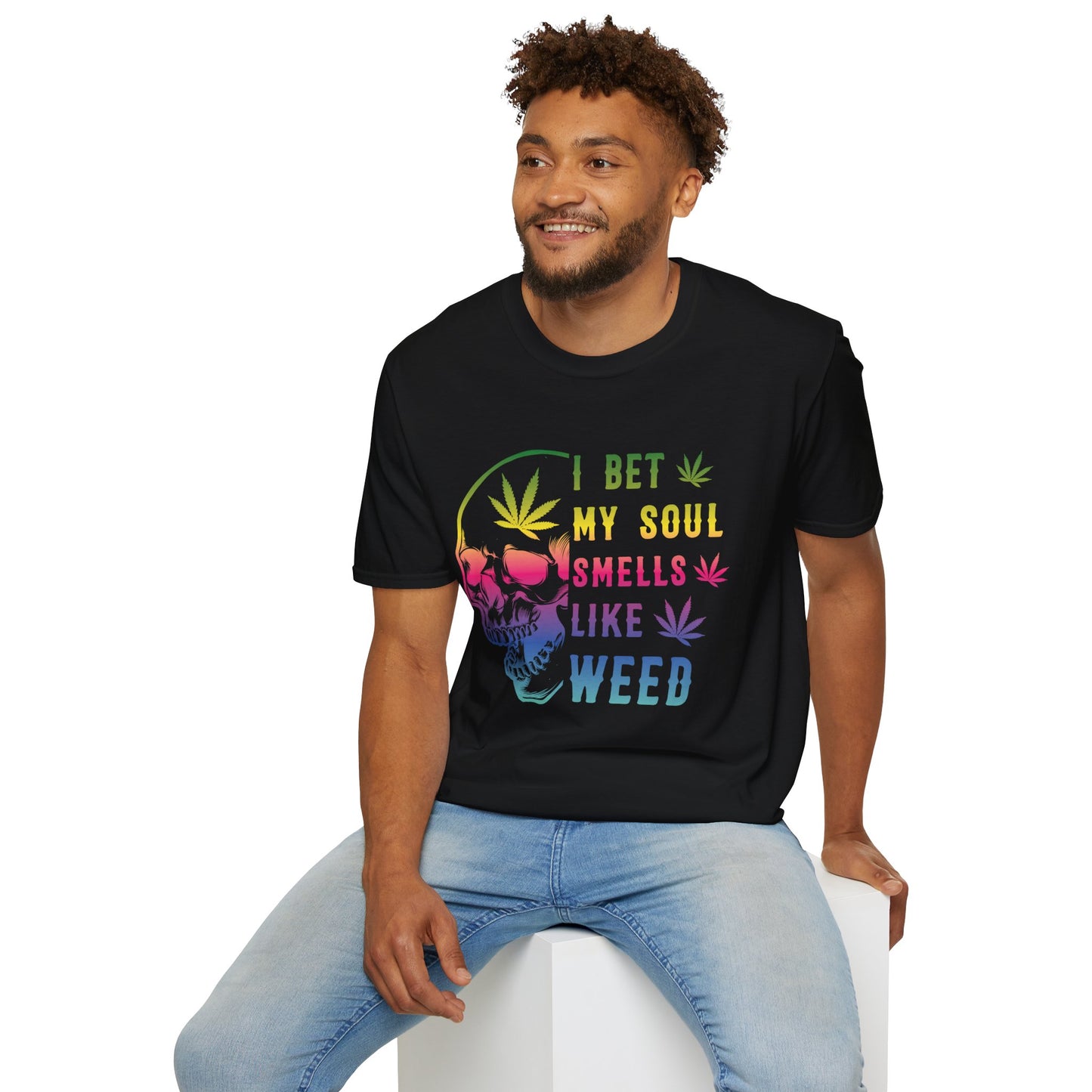 Colorful Skull Weed Unisex T-Shirt