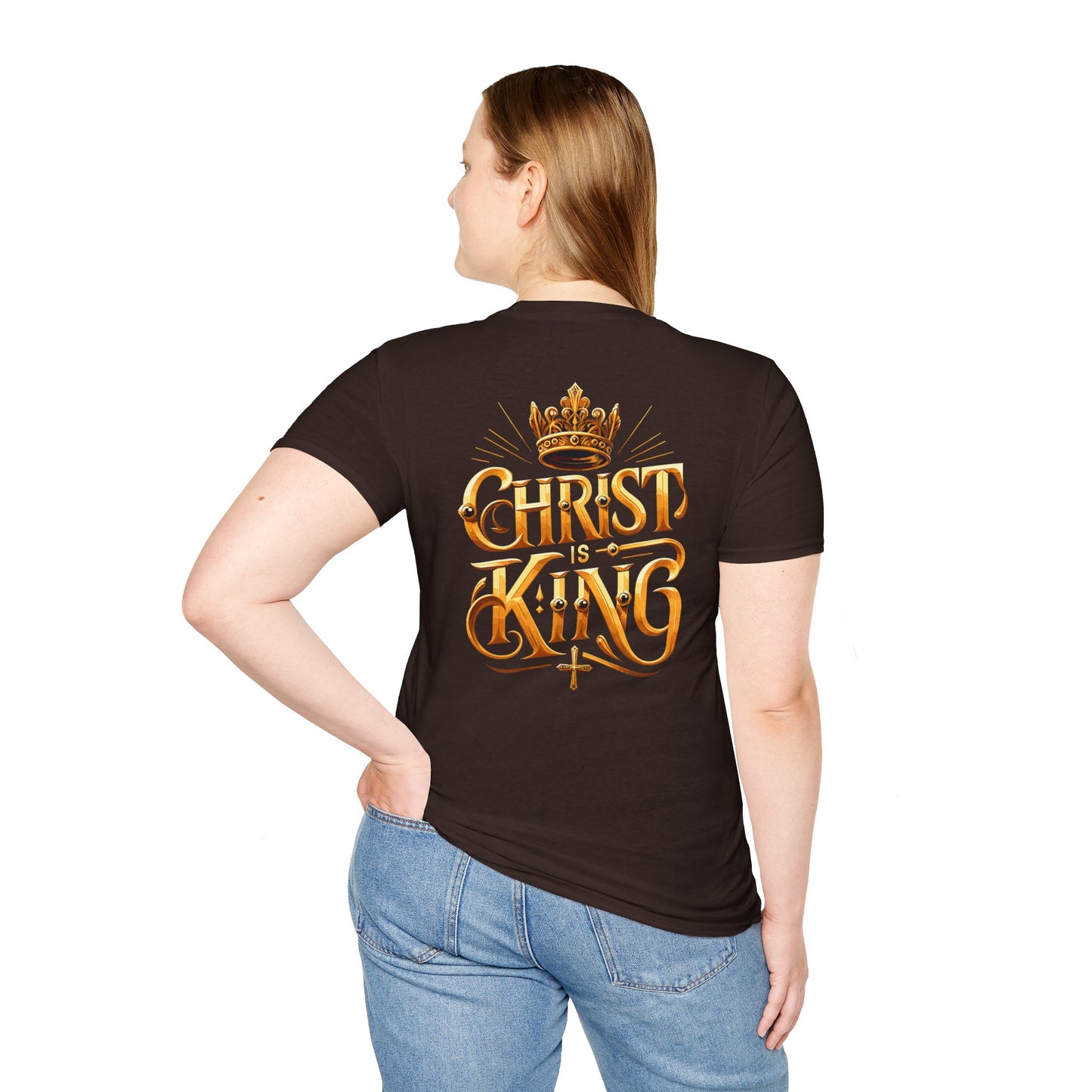 Christ is King Graphic Tee - Unisex Softstyle T-Shirt, Faith-Based Christian Gift