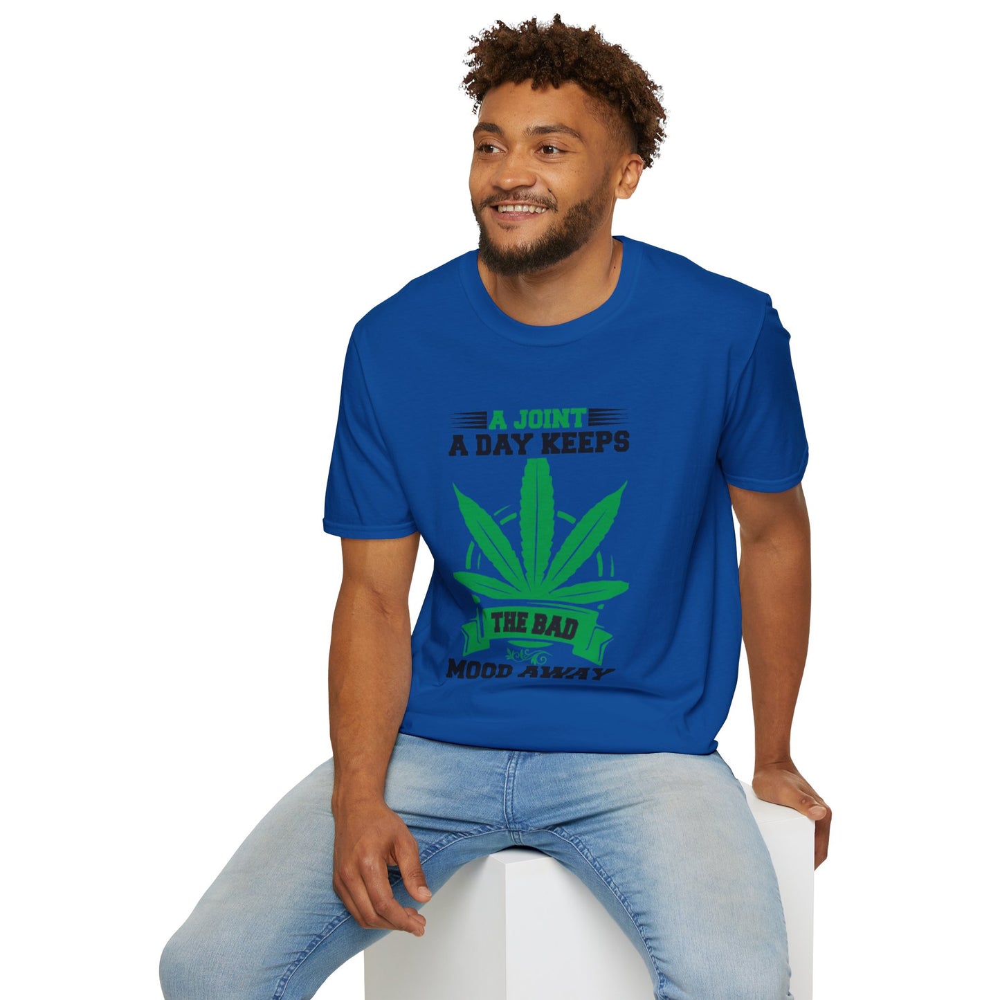 Marijuana Humor T-Shirt - A Joint a Day Keeps the Bad Mood Away