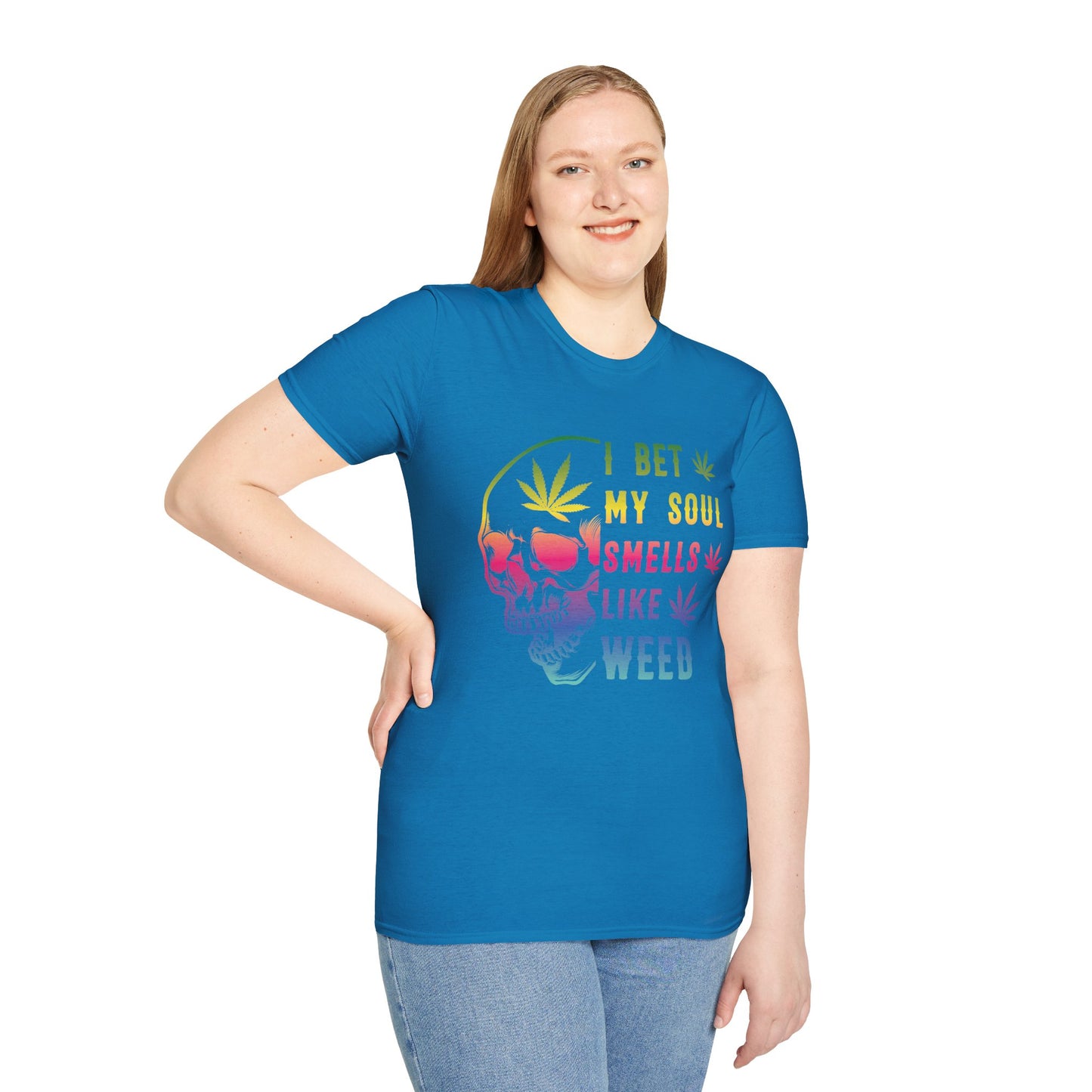 Colorful Skull Weed Unisex T-Shirt