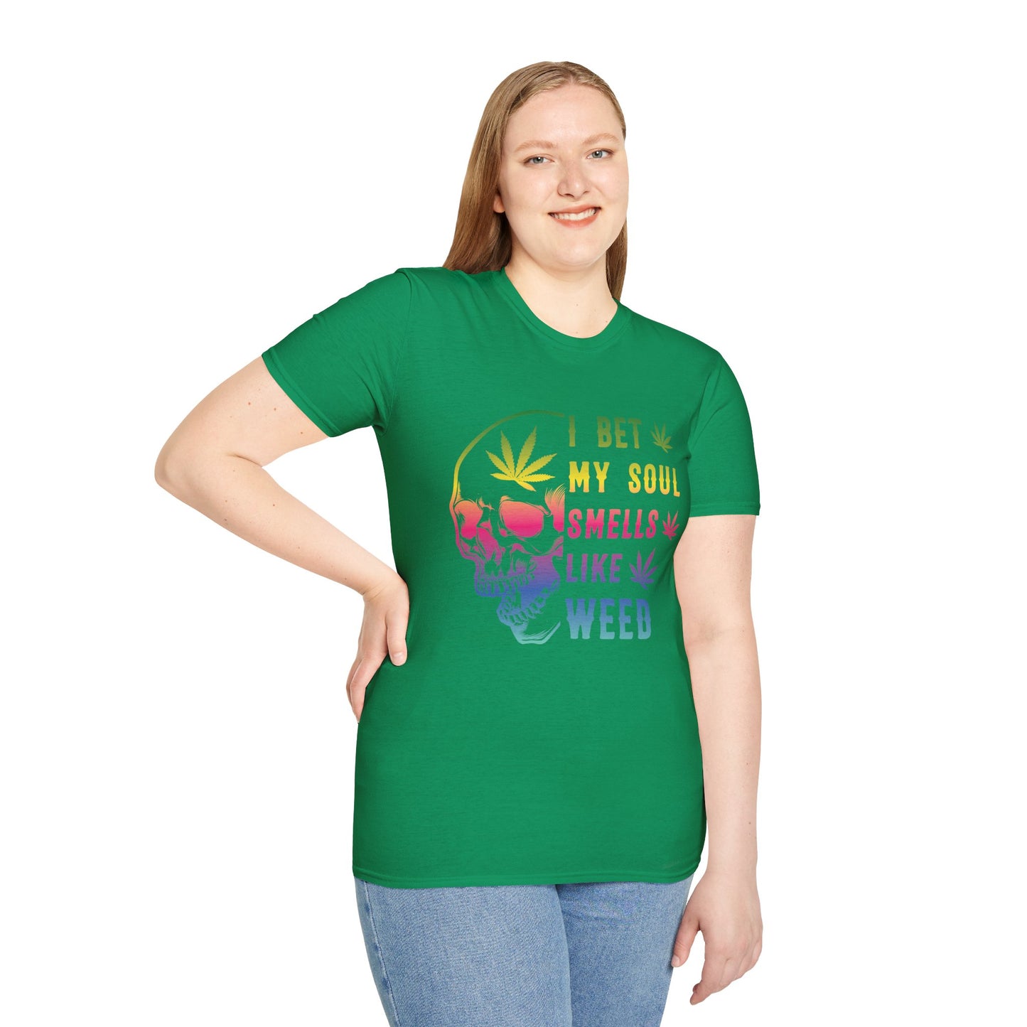 Colorful Skull Weed Unisex T-Shirt