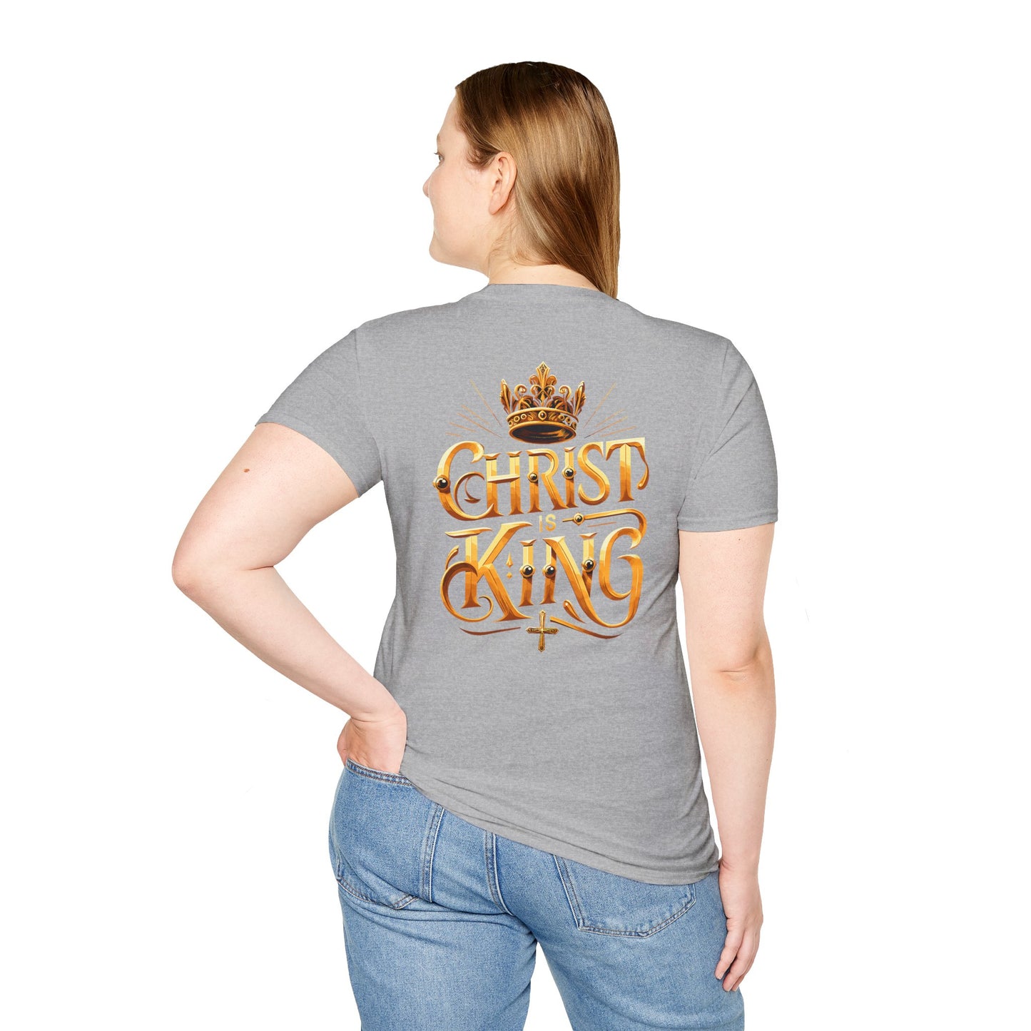Christ is King Graphic Tee - Unisex Softstyle T-Shirt, Faith-Based Christian Gift