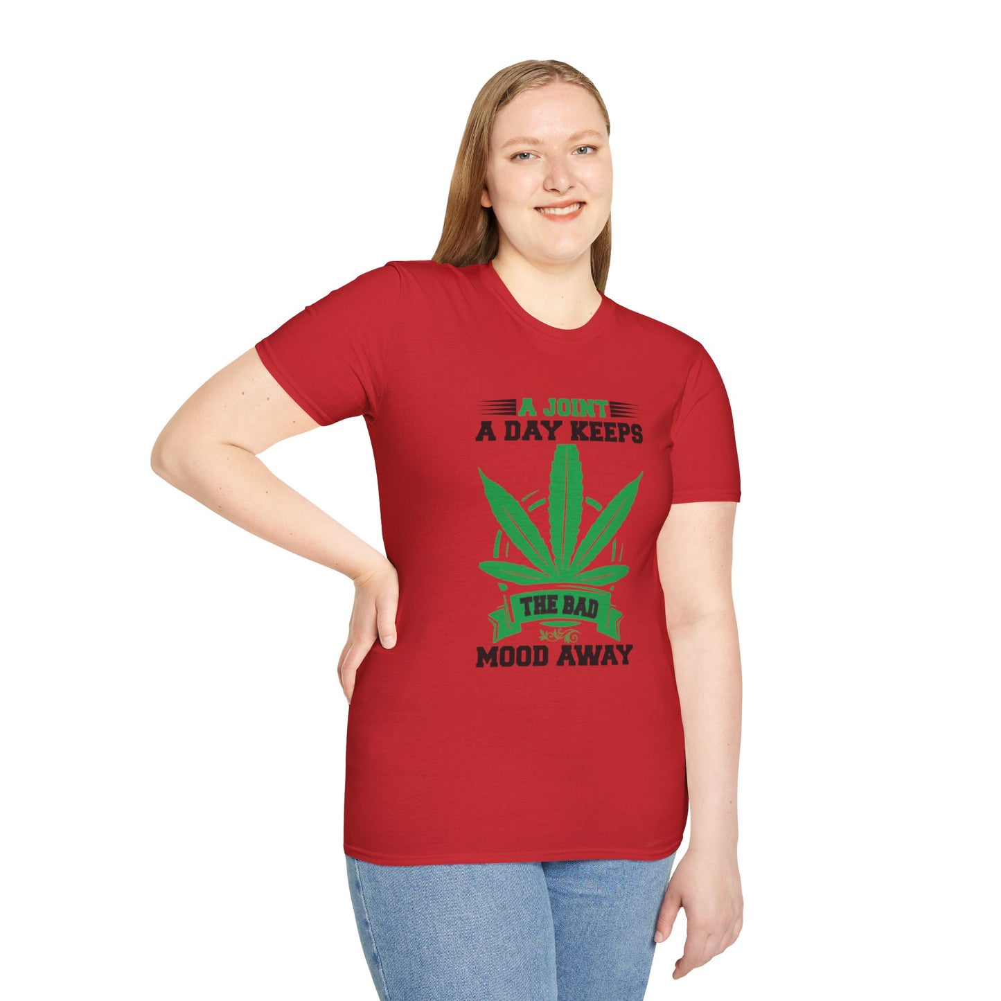 Marijuana Humor T-Shirt - A Joint a Day Keeps the Bad Mood Away