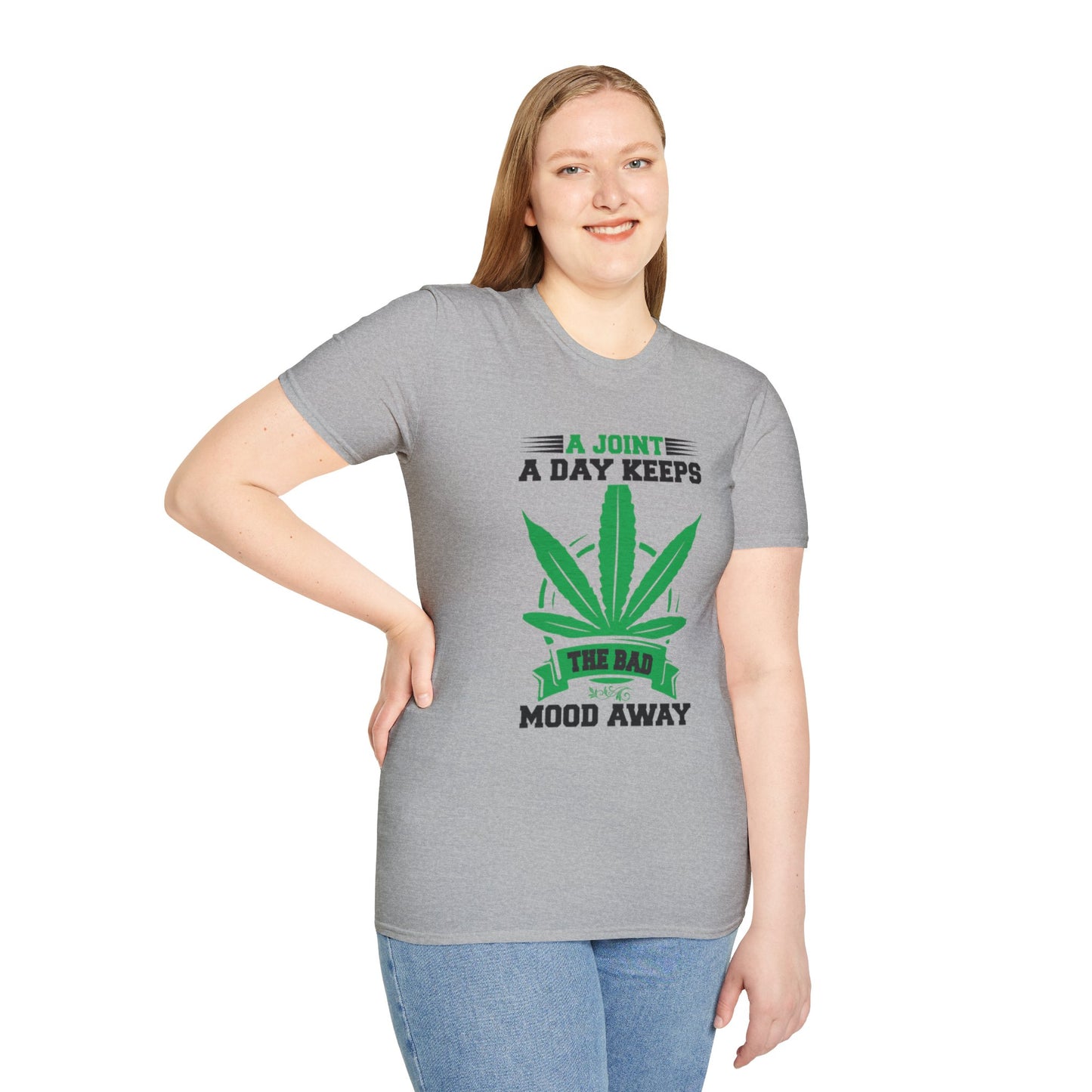 Marijuana Humor T-Shirt - A Joint a Day Keeps the Bad Mood Away