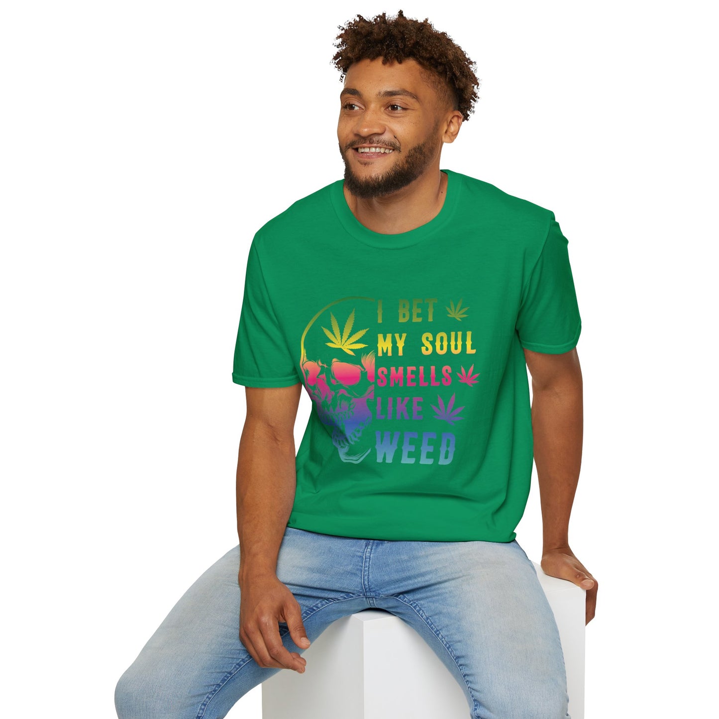 Colorful Skull Weed Unisex T-Shirt
