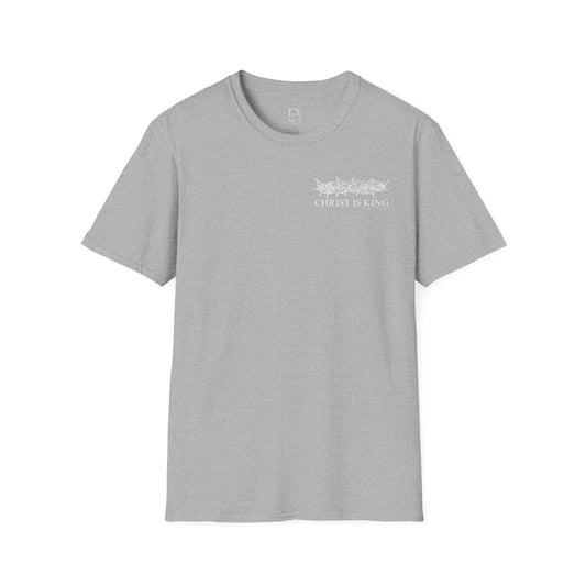 Christ is King Crossed Unisex Softstyle T-Shirt - Faith Apparel and Christian Gift