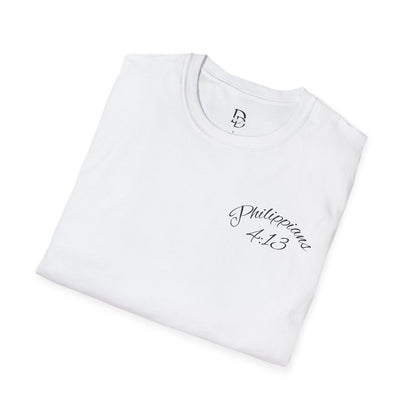 Inspirational Lion Tee | Unisex Softstyle T-Shirt, Christian Apparel, Philippians 4:13