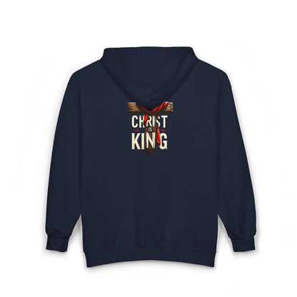 Full Zip Hooded Sweatshirt Christ is King Design