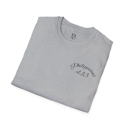 Inspirational Lion Tee | Unisex Softstyle T-Shirt, Christian Apparel, Philippians 4:13