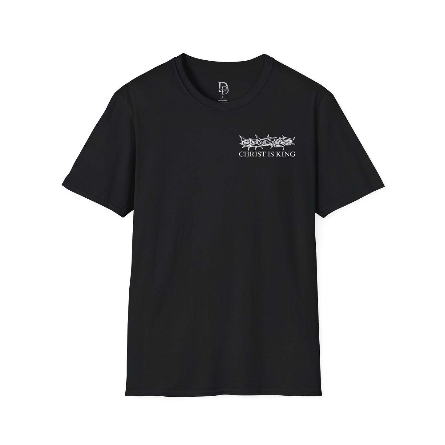 Christ is King Crossed Unisex Softstyle T-Shirt - Faith Apparel and Christian Gift