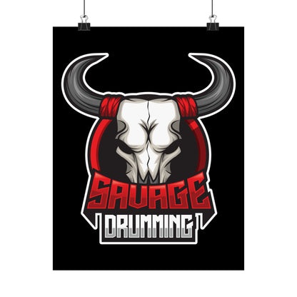 Savage Drumming Matte Vertical Poster