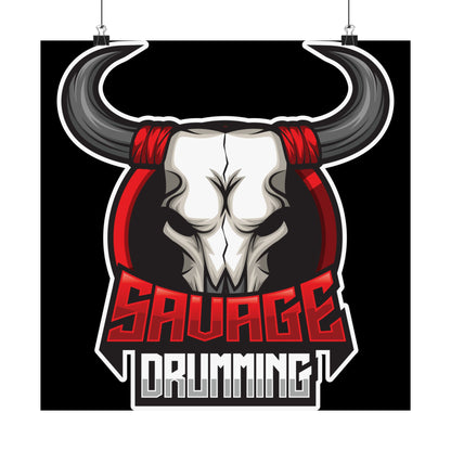 Savage Drumming Matte Vertical Poster