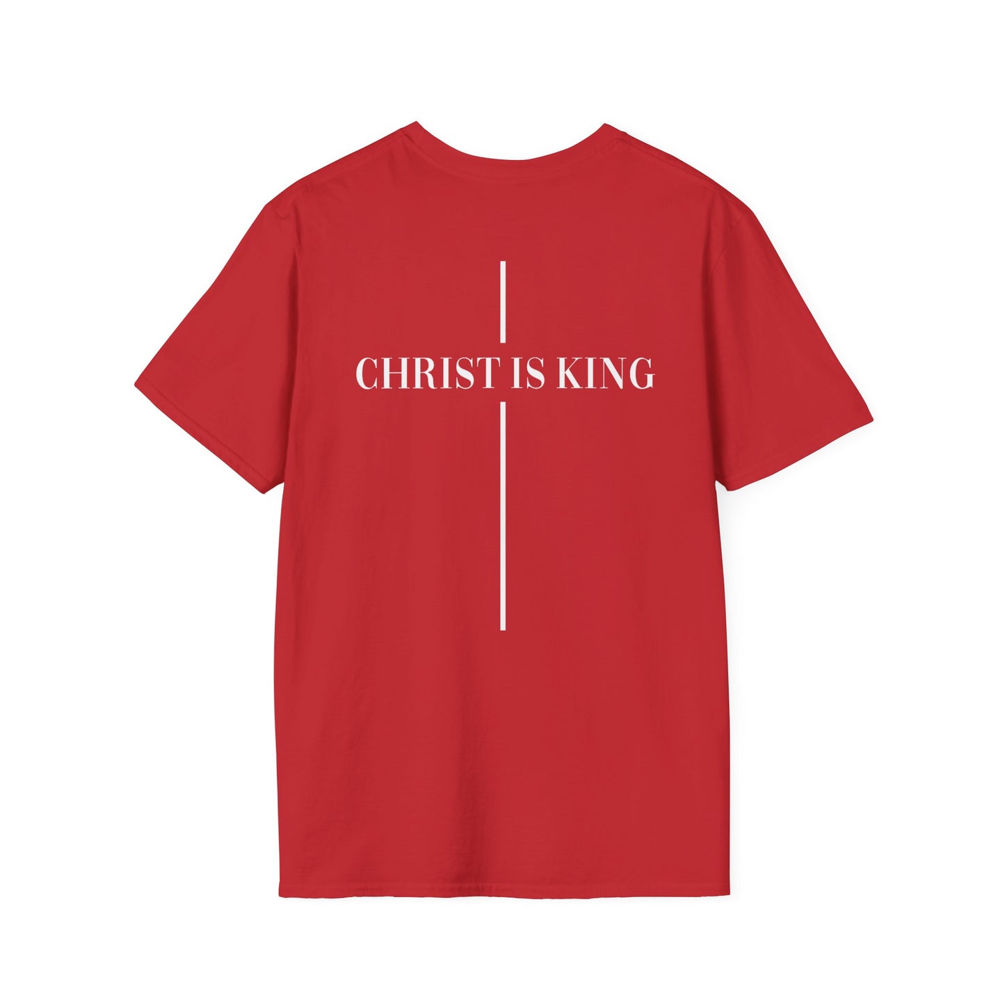 Christ is King Crossed Unisex Softstyle T-Shirt - Faith Apparel and Christian Gift