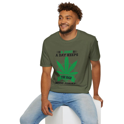 Marijuana Humor T-Shirt - A Joint a Day Keeps the Bad Mood Away