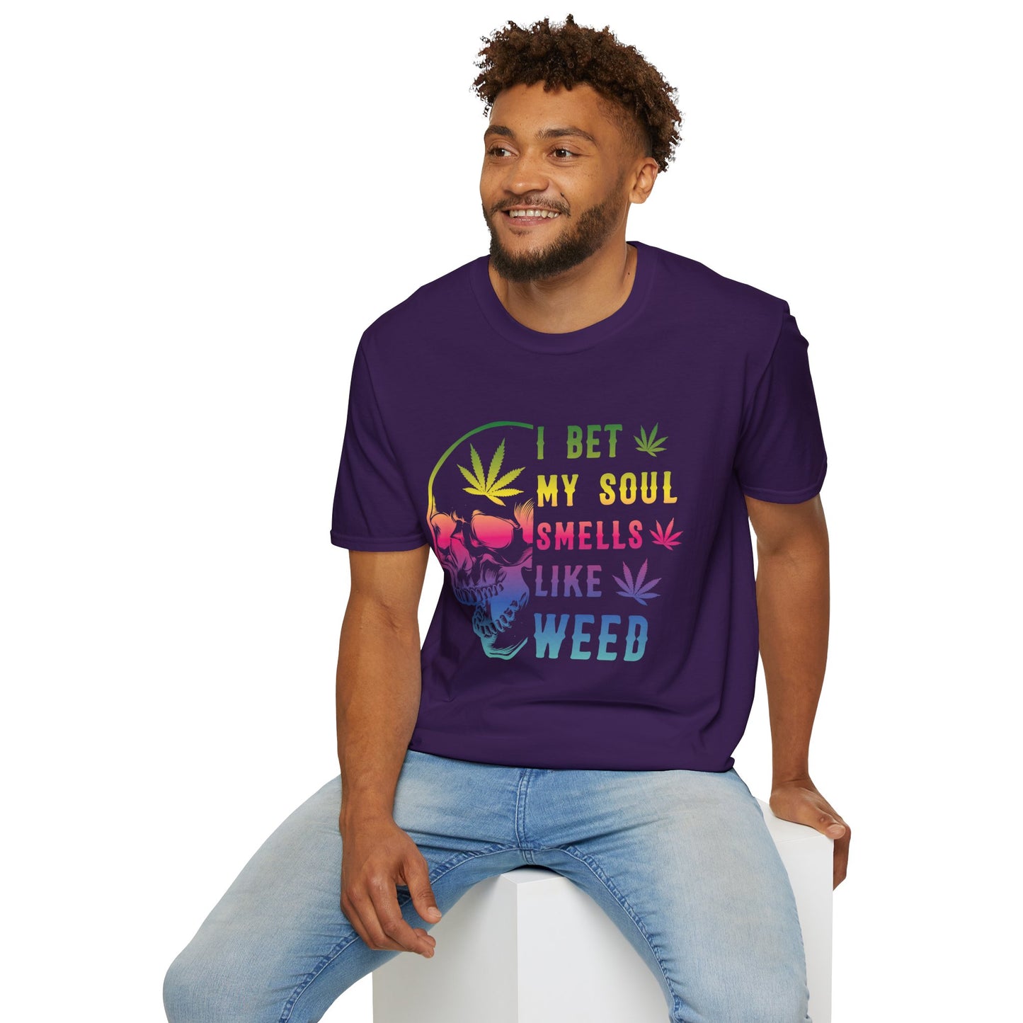 Colorful Skull Weed Unisex T-Shirt