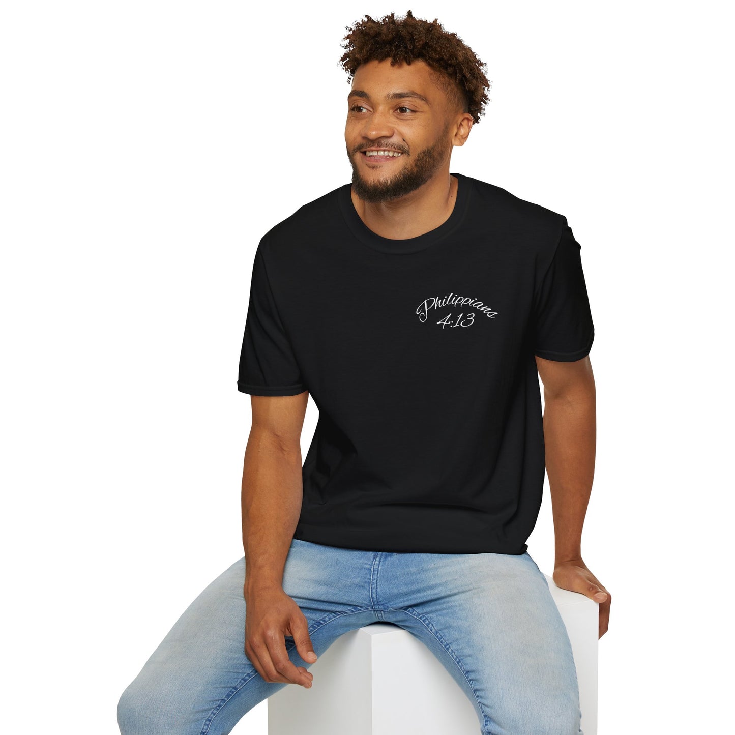 Inspirational Lion Tee | Unisex Softstyle T-Shirt, Christian Apparel, Philippians 4:13