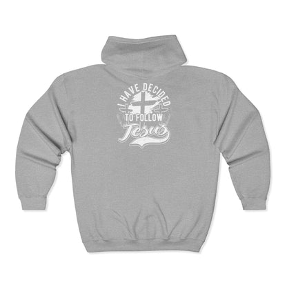 Full Zip Hoodie with Inspirational Jesus Design