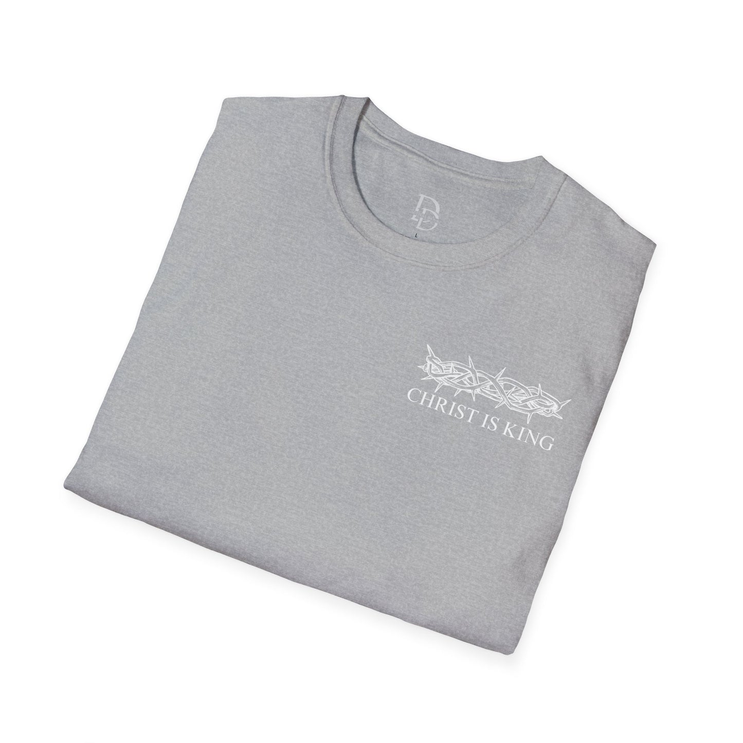 Christ is King Crossed Unisex Softstyle T-Shirt - Faith Apparel and Christian Gift