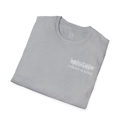 Christ is King Crossed Unisex Softstyle T-Shirt - Faith Apparel and Christian Gift
