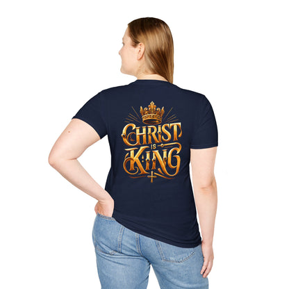 Christ is King Graphic Tee - Unisex Softstyle T-Shirt, Faith-Based Christian Gift