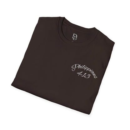 Inspirational Lion Tee | Unisex Softstyle T-Shirt, Christian Apparel, Philippians 4:13