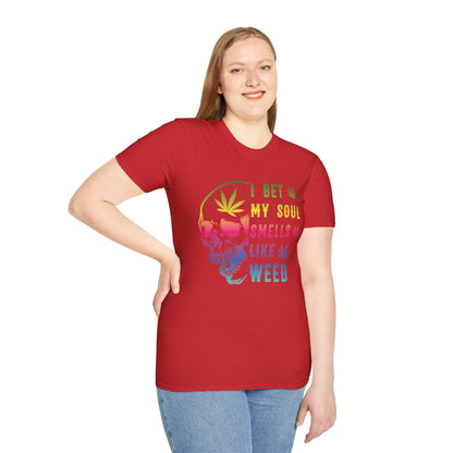 Colorful Skull Weed Unisex T-Shirt