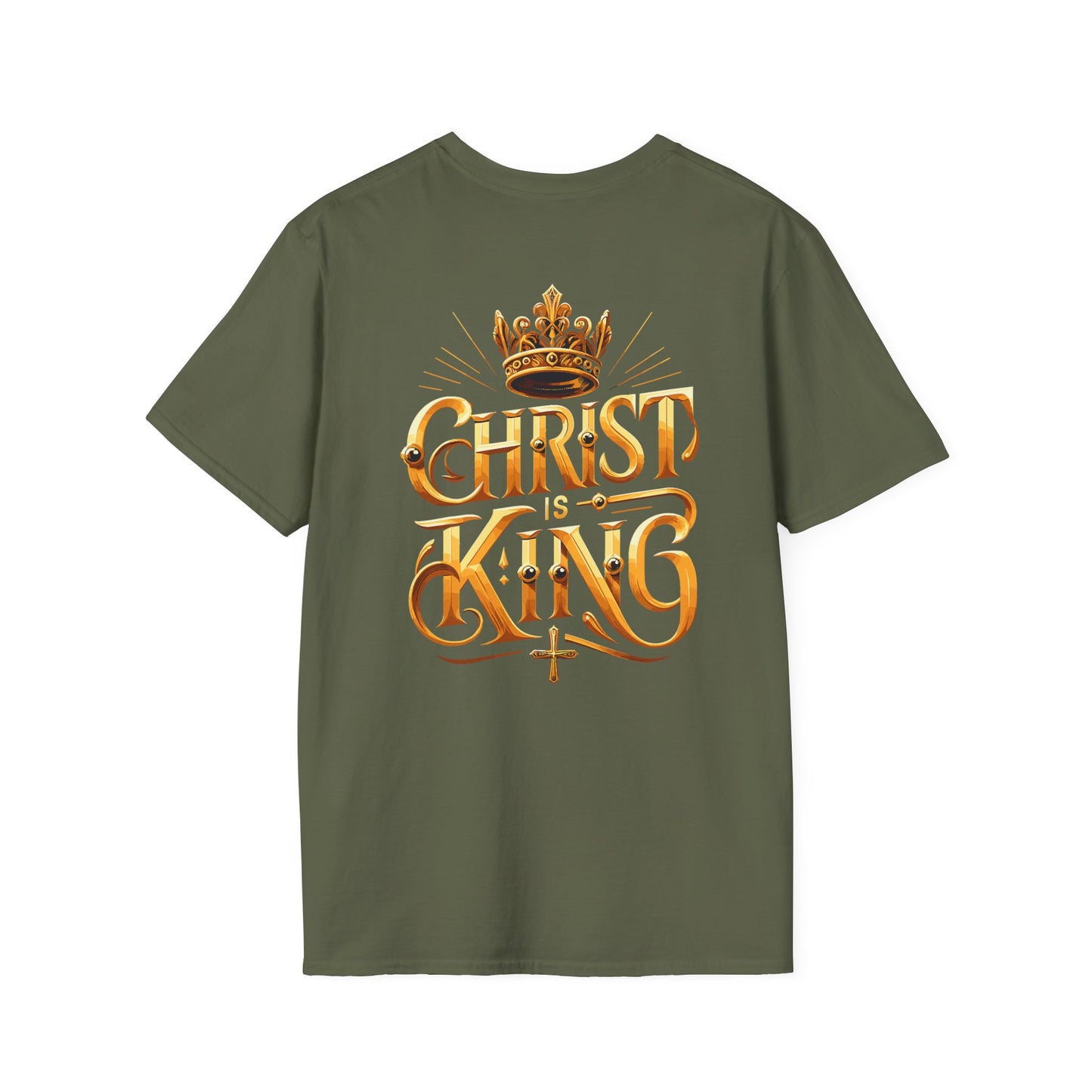 Christ is King Graphic Tee - Unisex Softstyle T-Shirt, Faith-Based Christian Gift