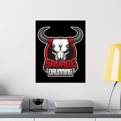 Savage Drumming Matte Vertical Poster