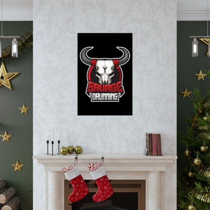 Savage Drumming Matte Vertical Poster