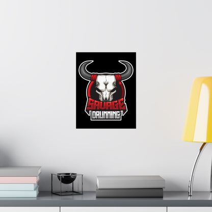 Savage Drumming Matte Vertical Poster