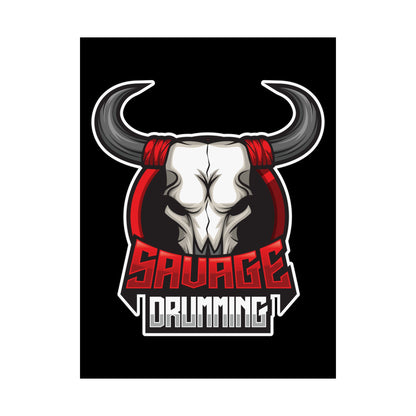 Savage Drumming Matte Vertical Poster