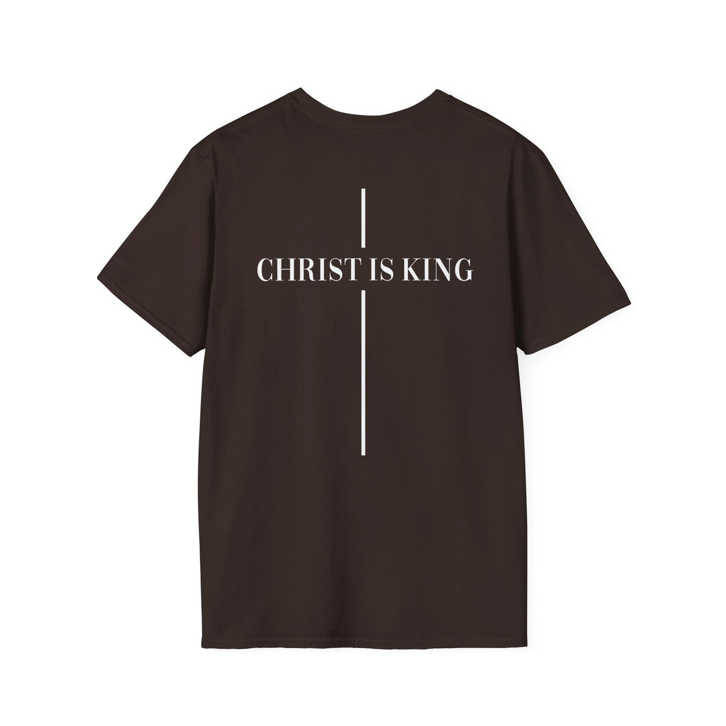 Christ is King Crossed Unisex Softstyle T-Shirt - Faith Apparel and Christian Gift
