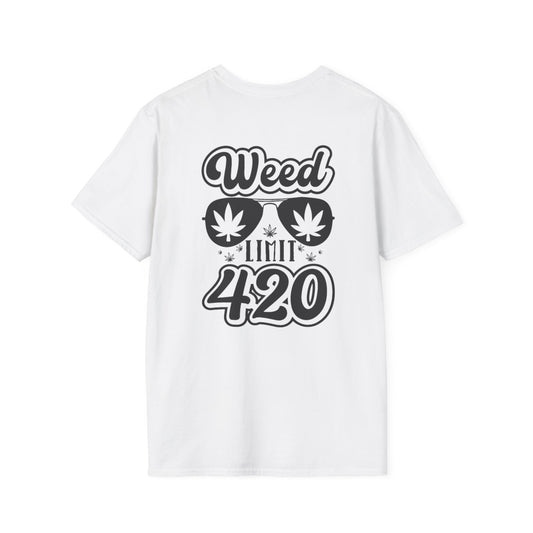 420 Weed Limit Unisex Softstyle T-Shirt | Cannabis Lover Tee for 4/20 Celebrations