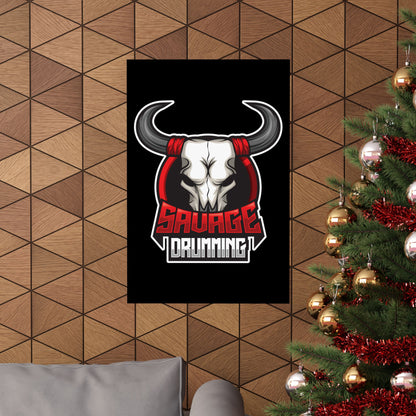 Savage Drumming Matte Vertical Poster